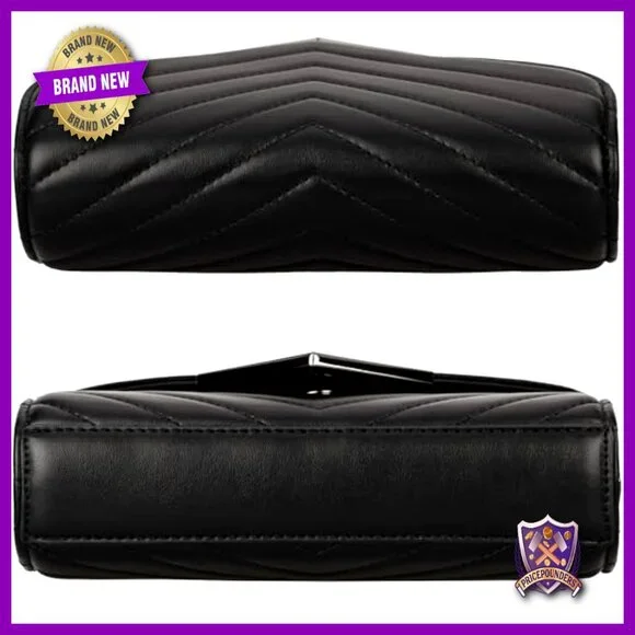 Quilted Vegan Leather Envelope Clutch Evening Bag Elegant Detachable Chain Strap